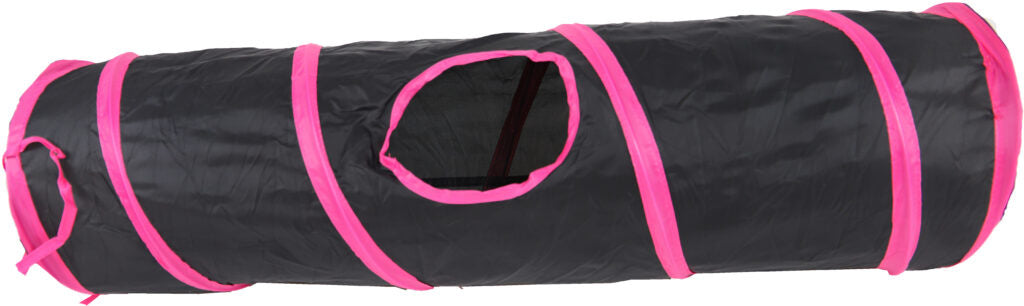 Spieltunnel Nylon Schwarz/Rosa 85x25cm