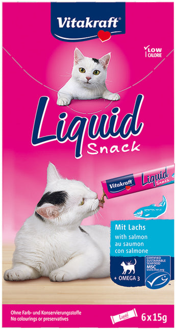 Kat Liquid Snack Zalm & Omega 6 stuks