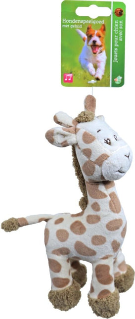 Giraffe Plüsch stehend mit Quietschen 20cm