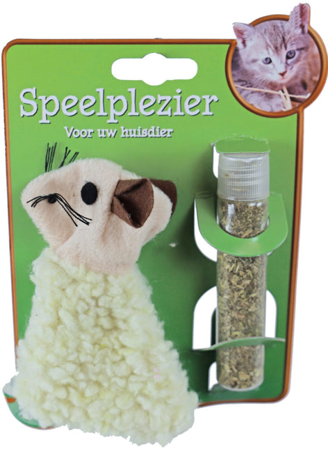 Schaap met Catnip Vulbaar 12cm