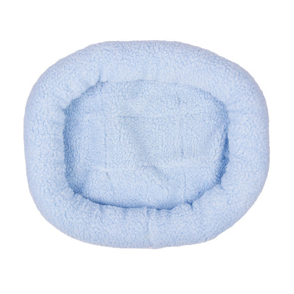 Korb Oval Schaffell 40x45cm Blau