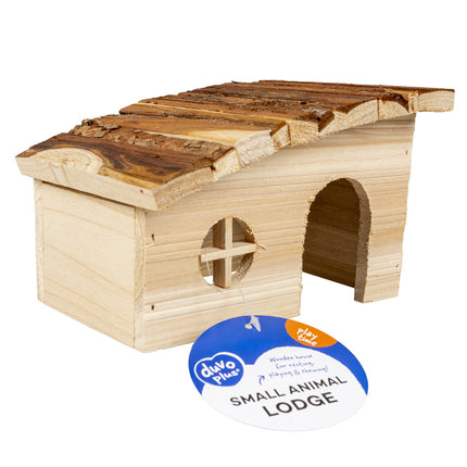 Knaagdieren Houten Lodge Schuin Dak 31x23x18cm