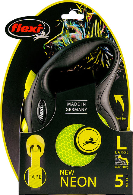 Einziehbare Leine New Neon Tape L Gelb 5m