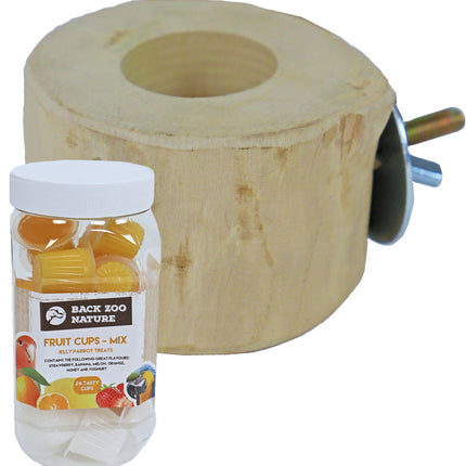 Obstbecherhalter aus Javaholz mit Obstbechern