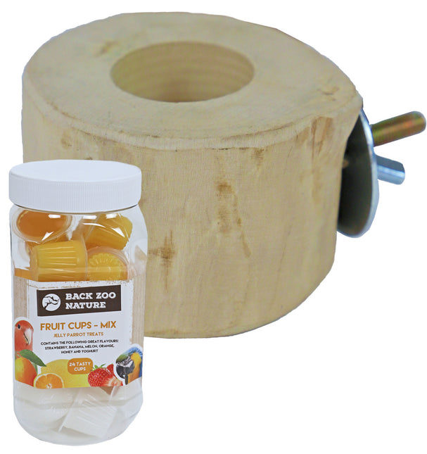 Obstbecherhalter aus Javaholz mit Obstbechern