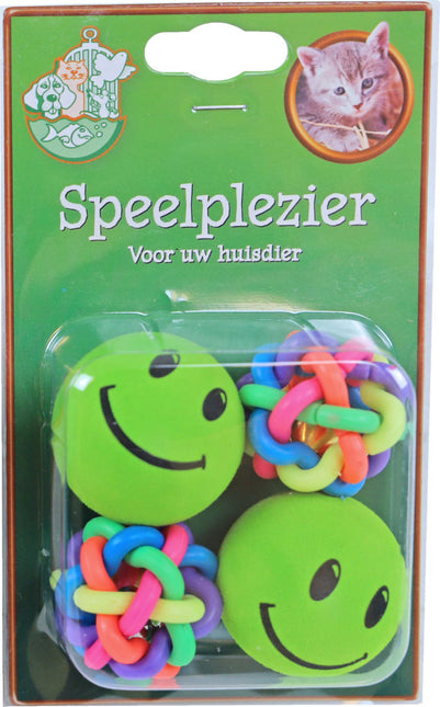 Smiley en Knoopbal 4 stuks