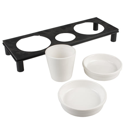 Tafelservice Stone Up Buffet, rechteckig, 200 ml – 41 x 14,5 cm, Weiß/Schwarz