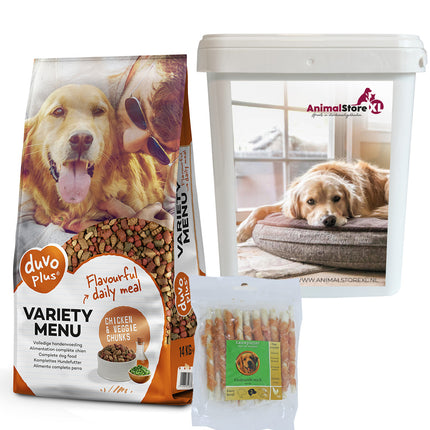 Dog Variety Hühnerfutter + Snack + KOSTENLOSER Futtereimer