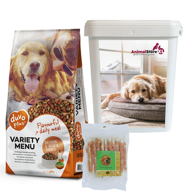 Dog Variety Hühnerfutter + Snack + KOSTENLOSER Futtereimer