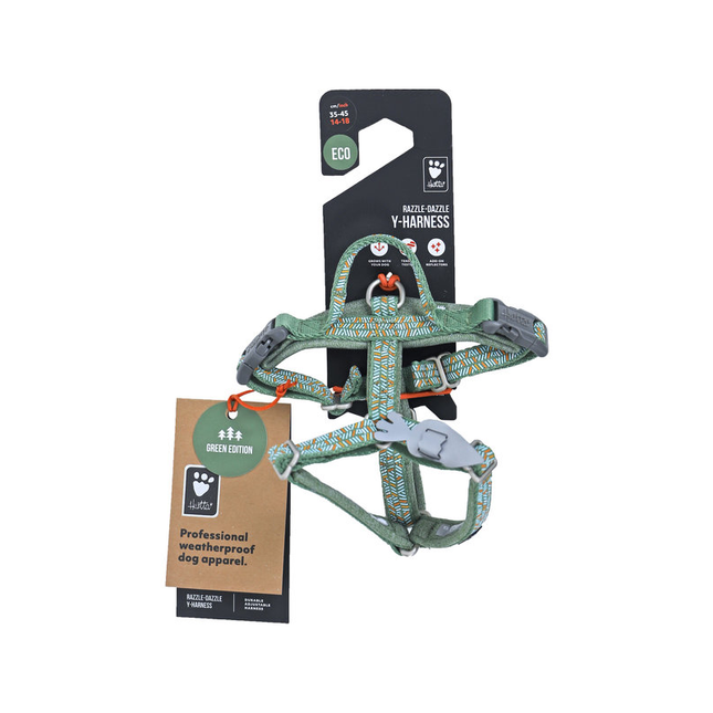 AnimalstoreXL Hurtta honden Y-harnas Razzle Dazzle groen