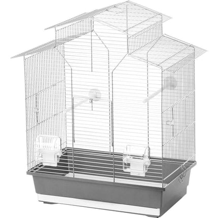 AnimalstoreXL Interzoo Vogelkooi Iza 2 Zilver Grijs