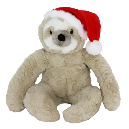 Boon Faultier Plüsch mit Weihnachtsmütze Beige 40cm